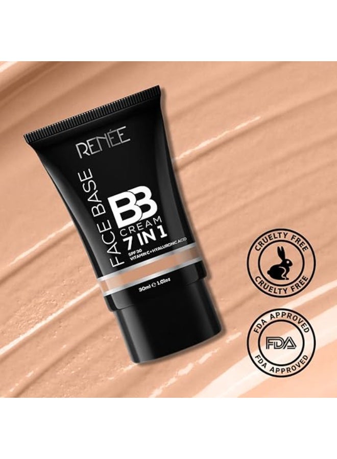 RENEE Face Base Bb Cream 7 in 1 With Spf 30 Pa+++cinnamon 30ml| Enriched With Hyaluronic Acid & Vitamin C| Hydrates, Nourishes & Smoothens Skin - Image 4